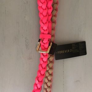 Neon Pink Woven Belt